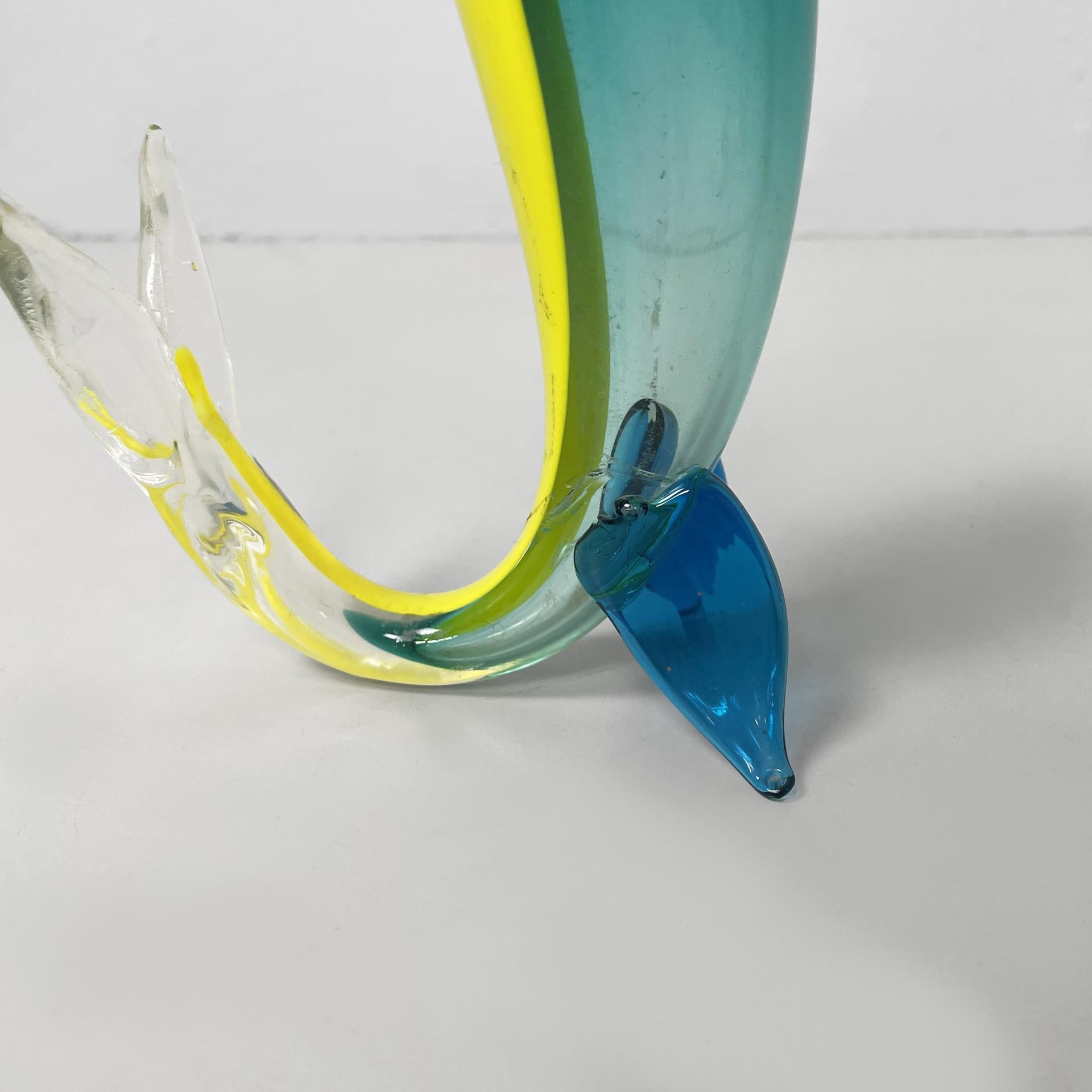 Italian modern Murano glass fish sculpture by Fulvio Bianconi for Venini, 1990s For Sale 7