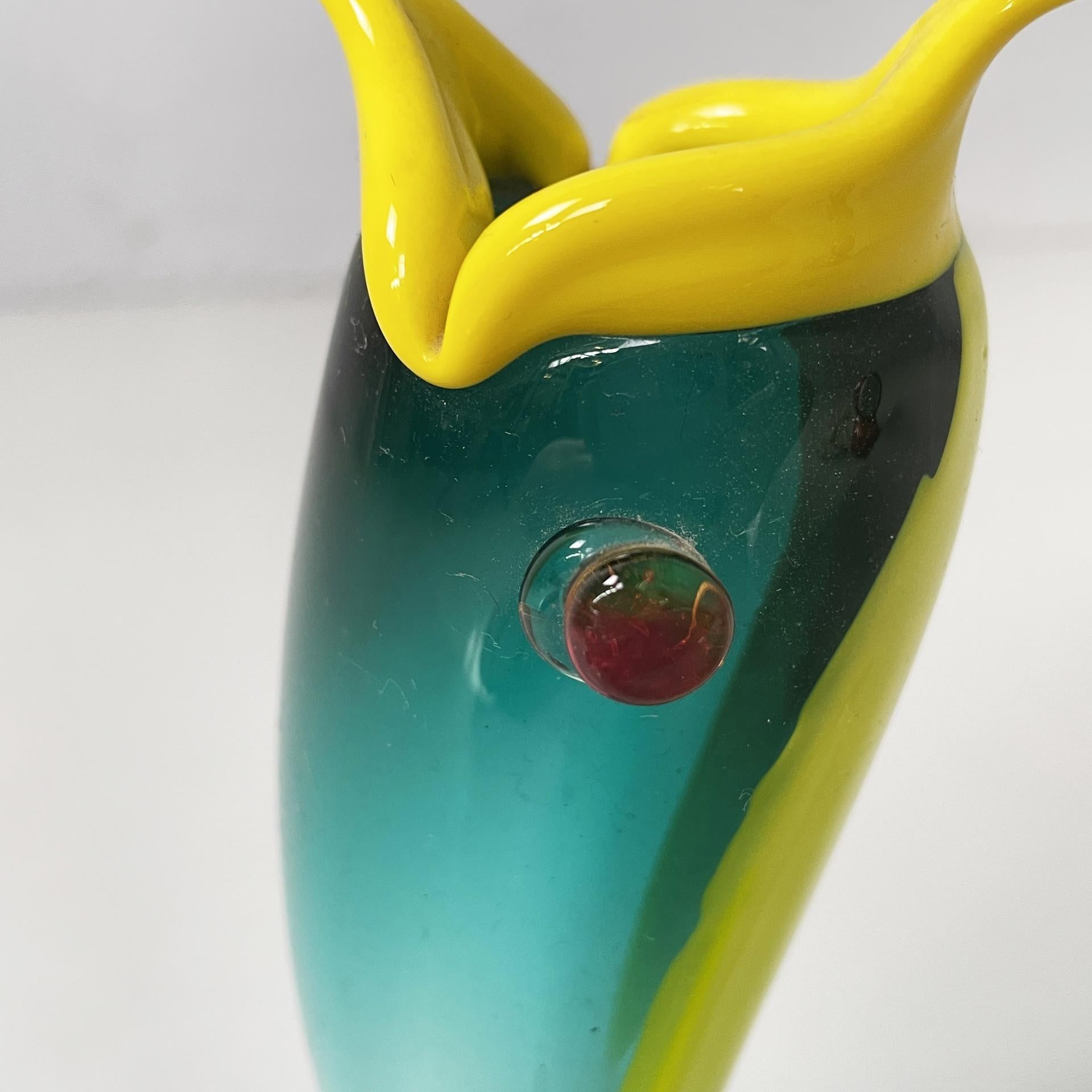 Italian modern Murano glass fish sculpture by Fulvio Bianconi for Venini, 1990s For Sale 1