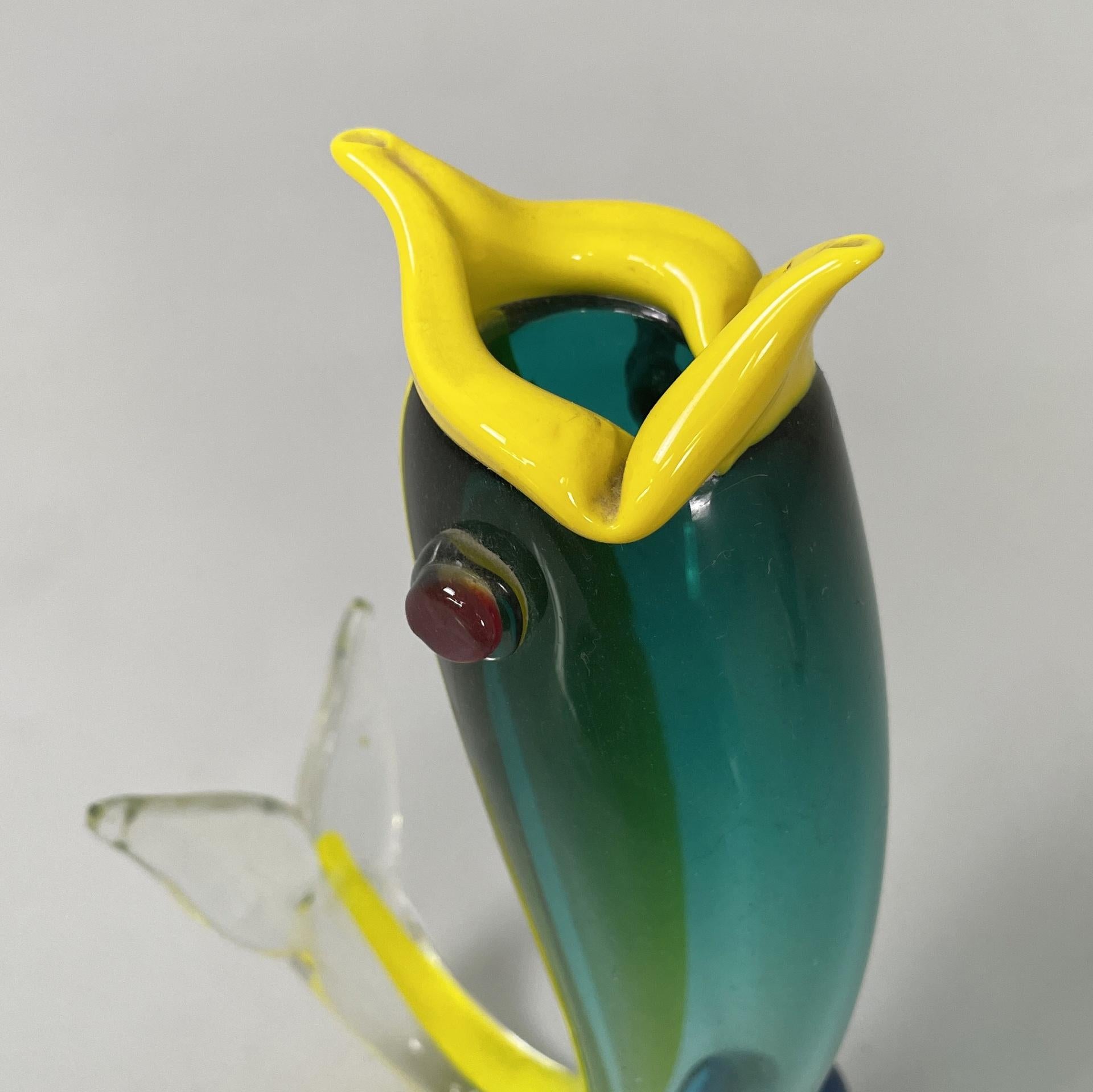 Italian modern Murano glass fish sculpture by Fulvio Bianconi for Venini, 1990s For Sale 2