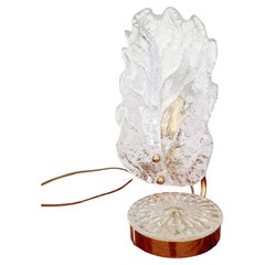 Italian Modern Murano Glass Leaf Table Lamp, Italy 70s