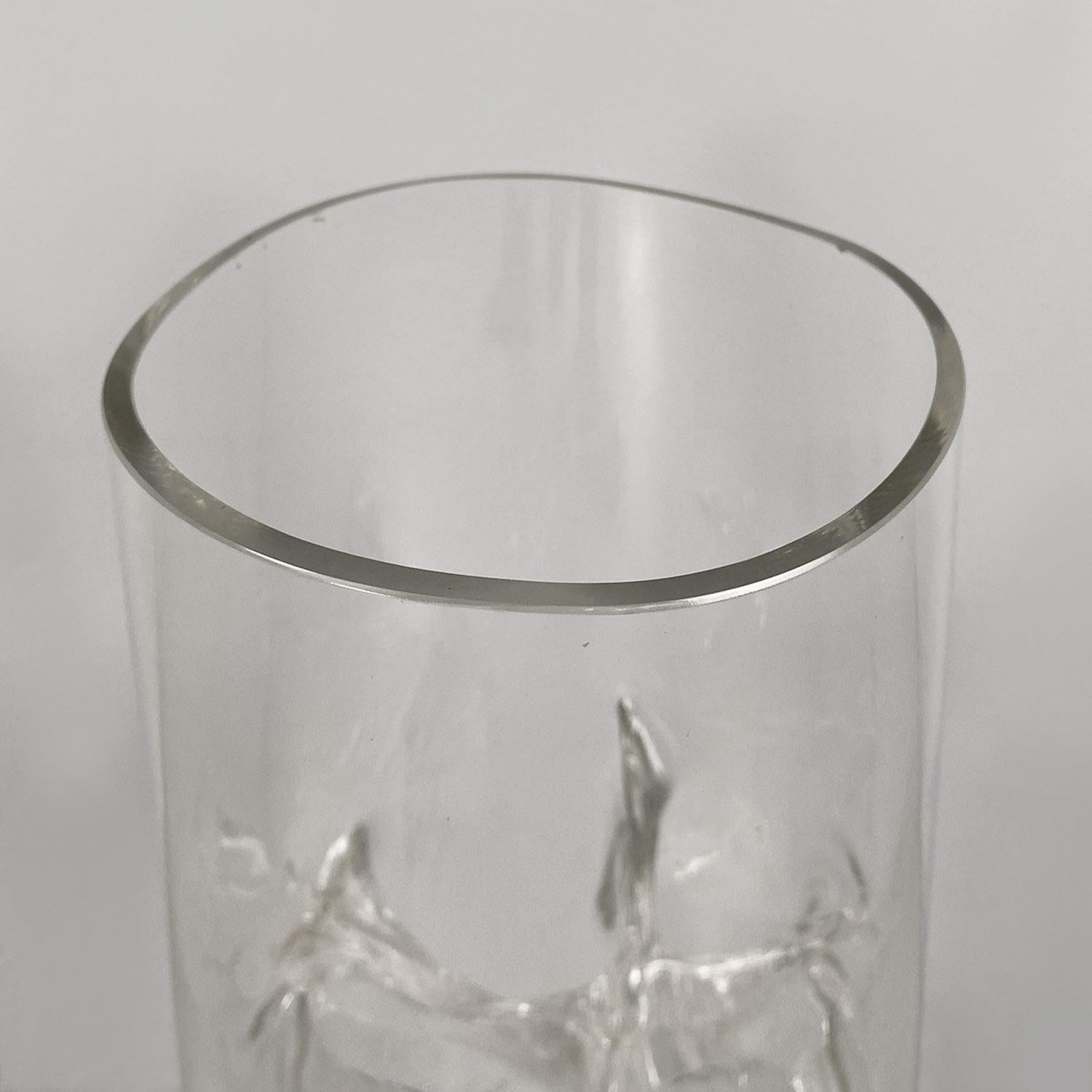 Crystal Italian modern Murano glass Membrana vase by Toni Zuccheri for VeArt, 1970s For Sale