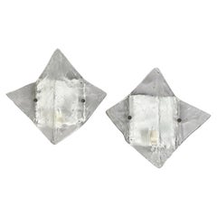 Italian modern Murano glass metal wall lamps by Carlo Nason for Mazzega, 1970s