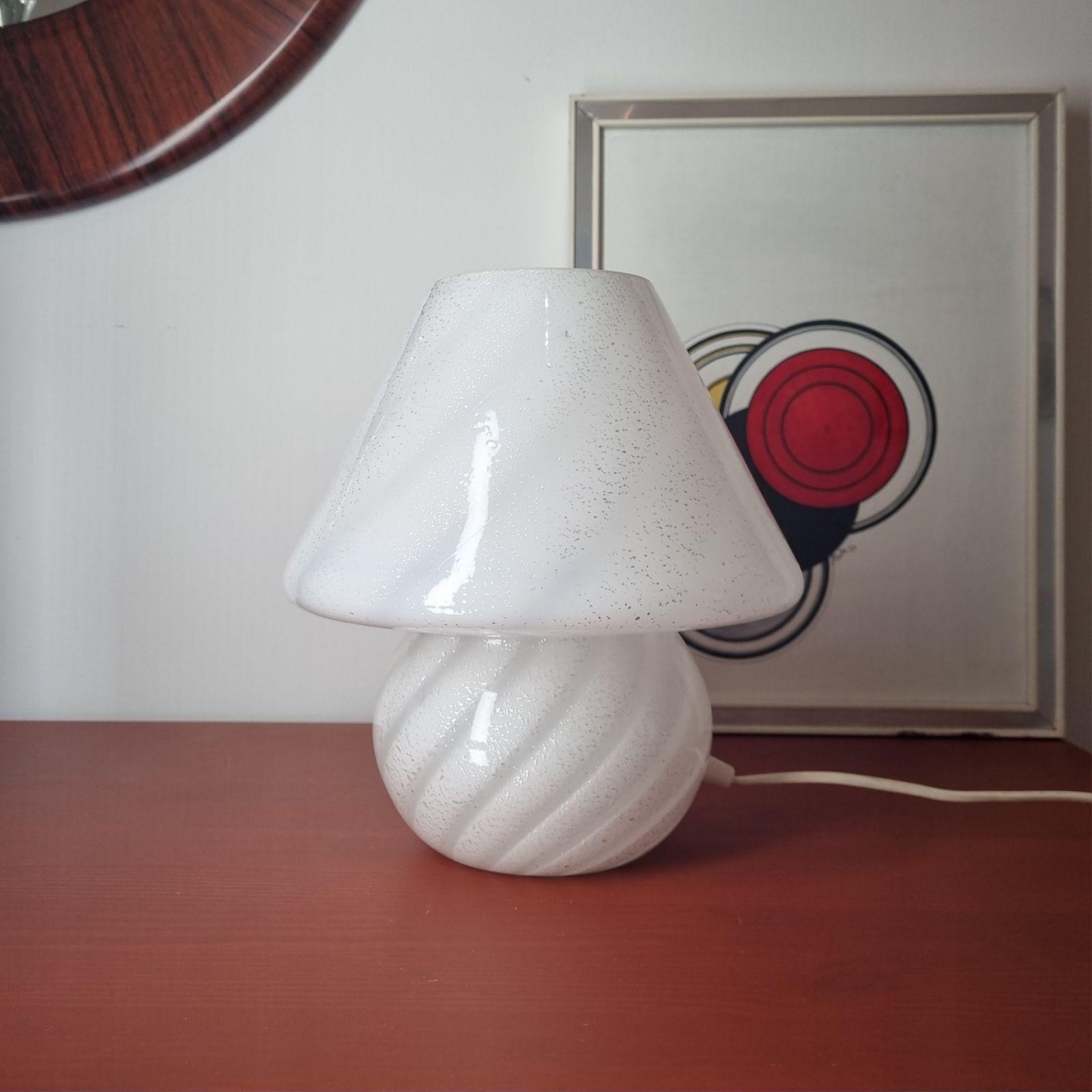 Italian Modern Murano Glass Mushroom Table Lamp, Italy 80s In Excellent Condition For Sale In Lucija, SI