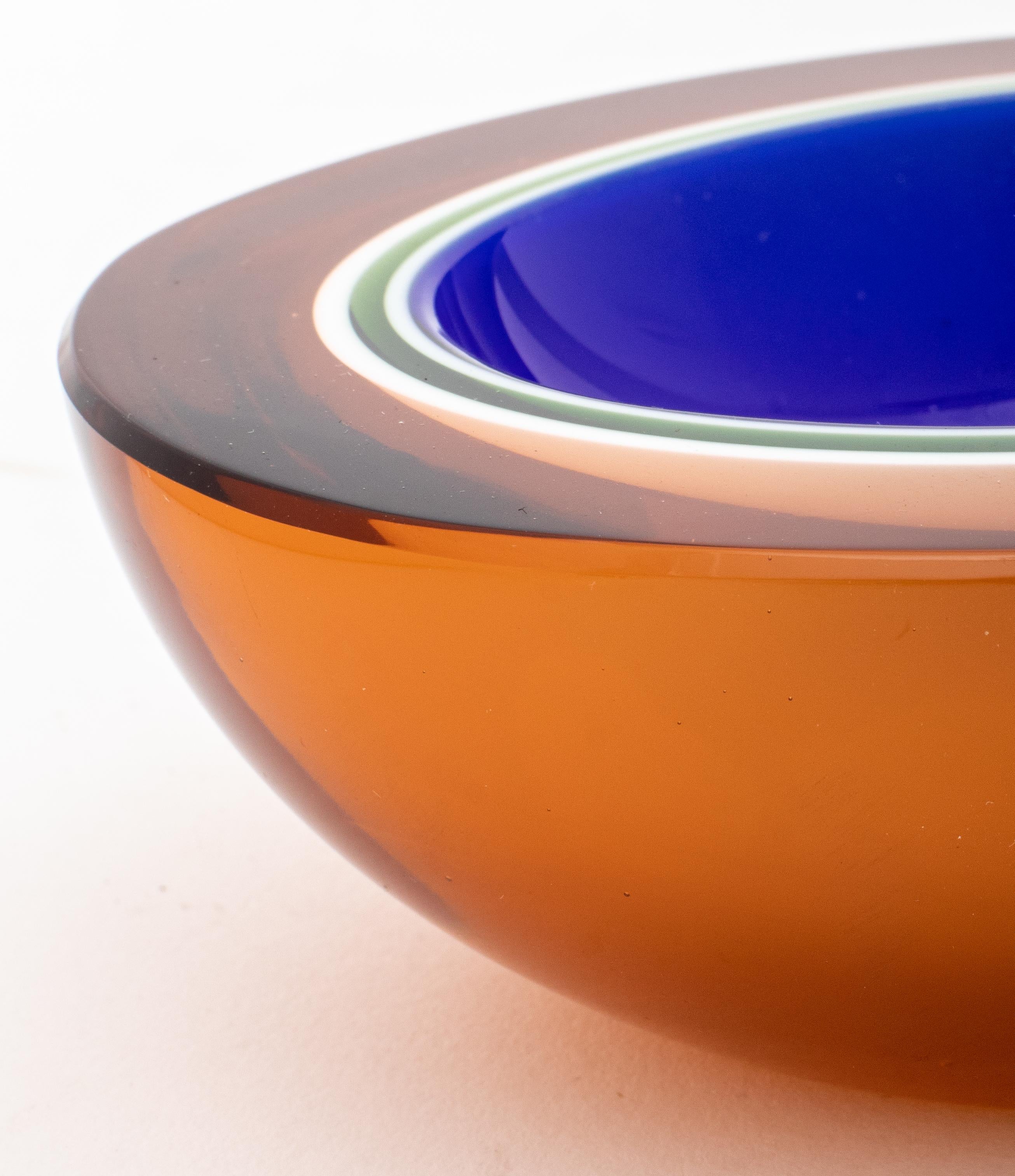 Italian Modern Murano Glass Small Oval Vide Poche In Good Condition For Sale In New York, NY