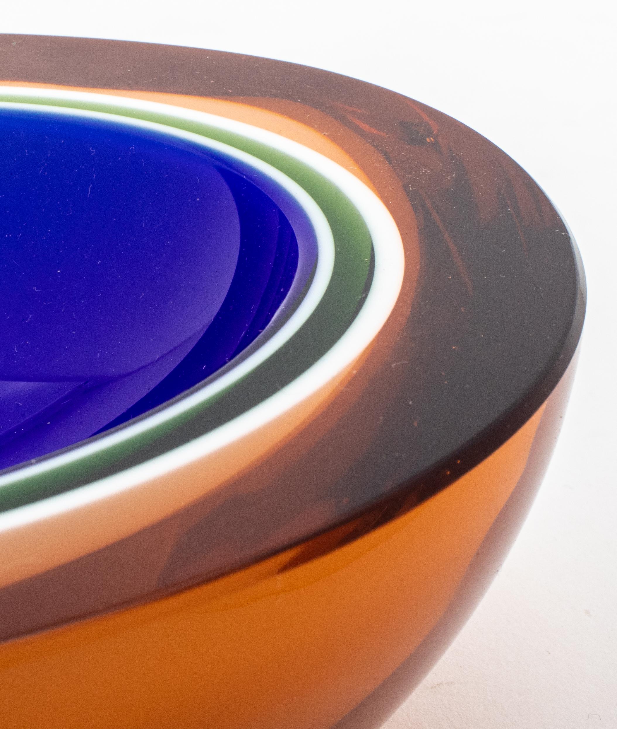 20th Century Italian Modern Murano Glass Small Oval Vide Poche For Sale