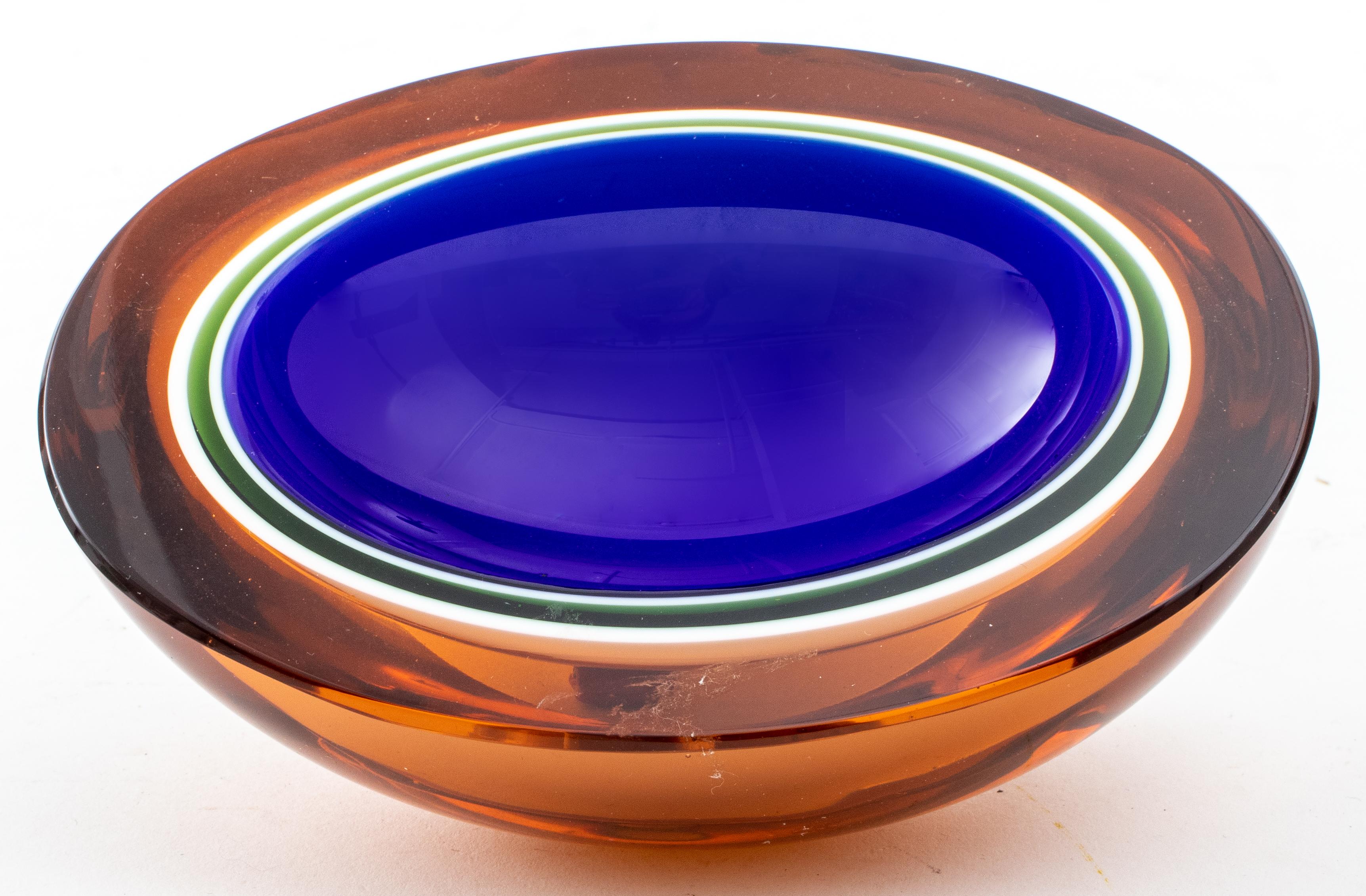 Italian Modern Murano Glass Small Oval Vide Poche For Sale 2