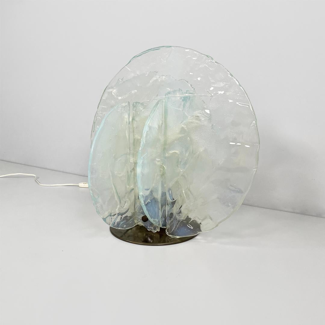 Lámpara de sobremesa italiana moderna de cristal de Murano 335 de Carlo Nason para Mazzega, años 70 Cobre en venta