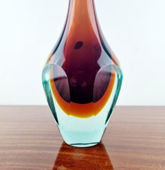 Italian Modern Murano Sommerso Glass Vase By Flavio Poli, Italy 70s