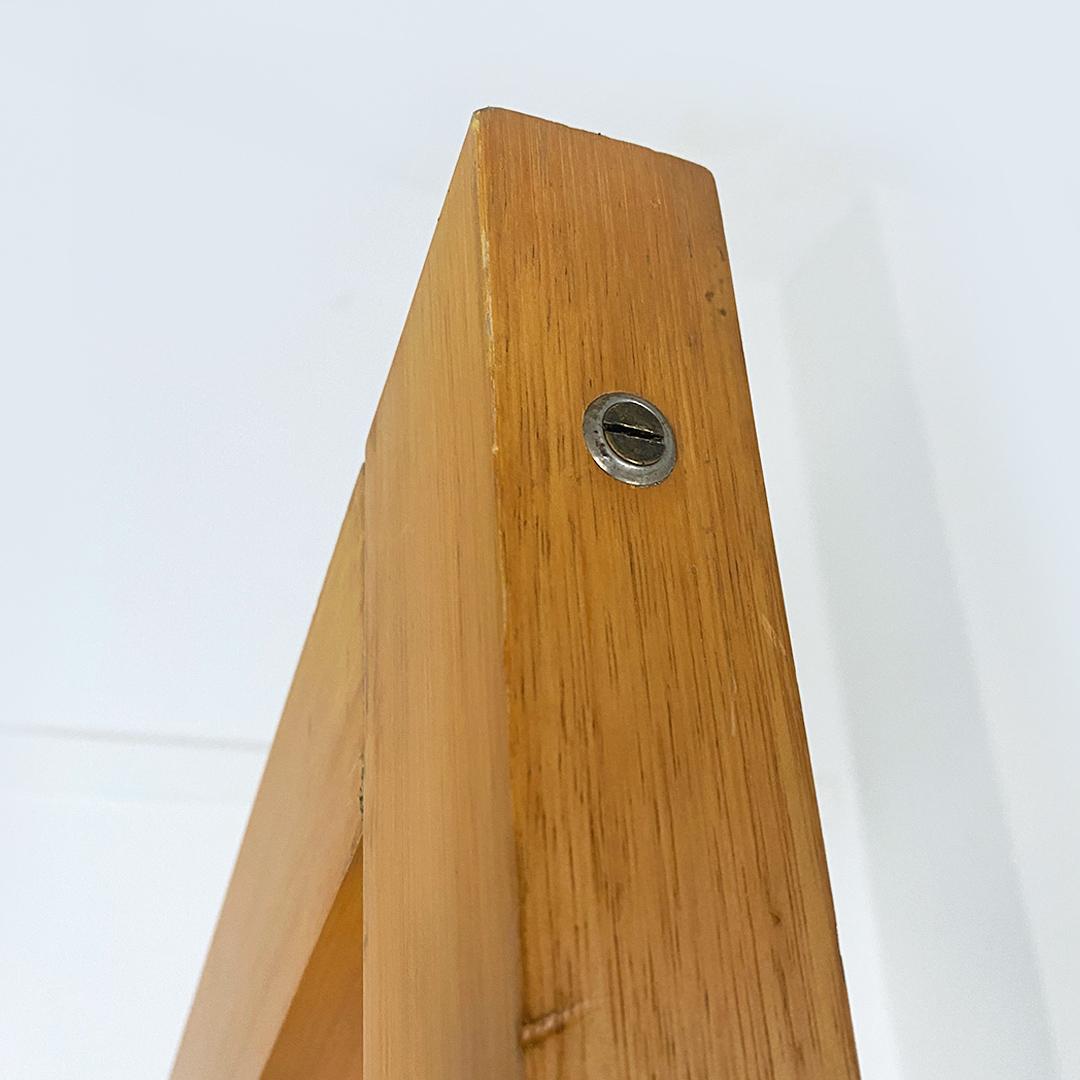 Italian Modern Natural and Green Wood Coat Stand with Umbrella Container, 1980s For Sale 2