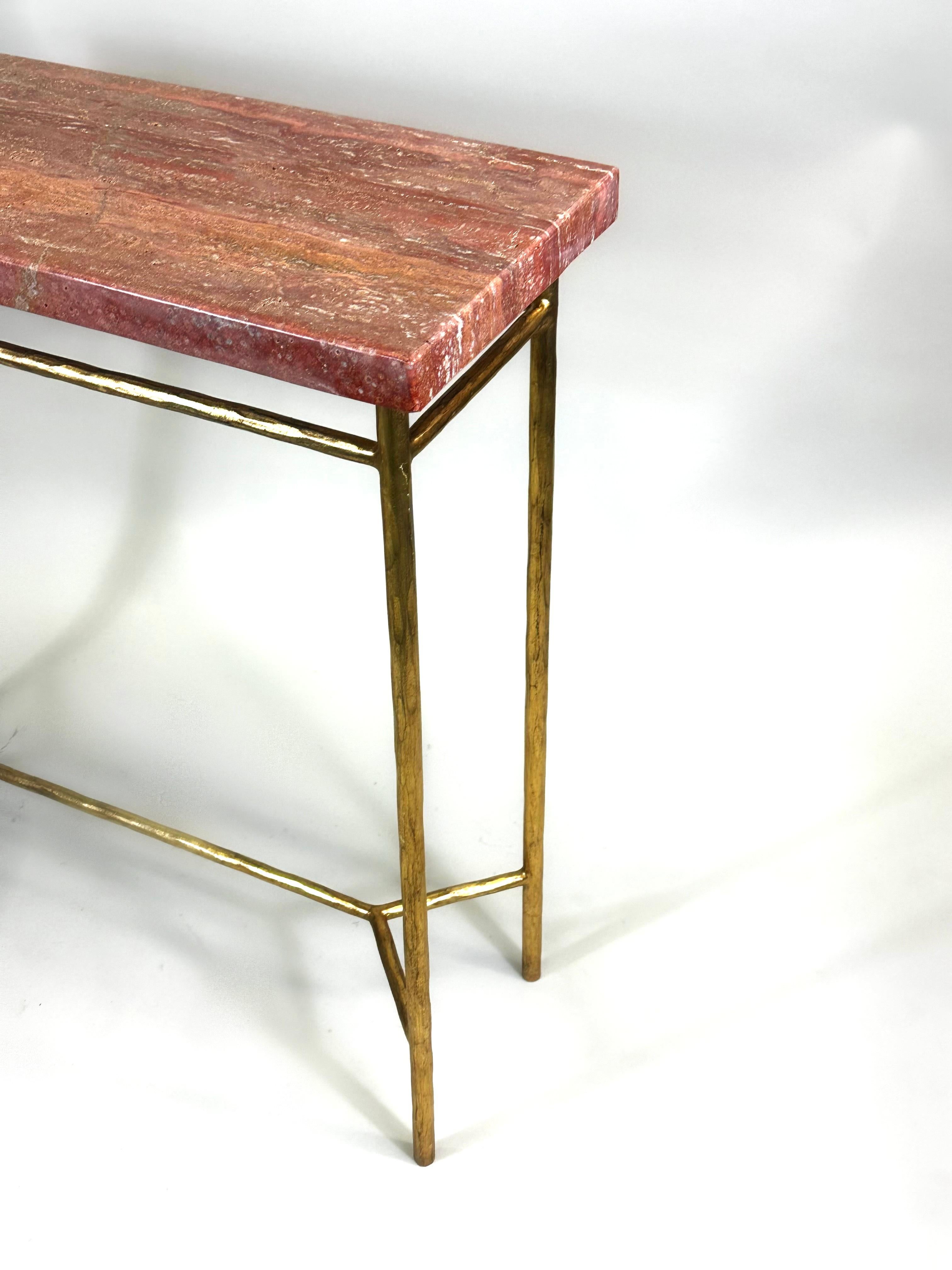 Consoles italiennes modernes néoclassiques en fer doré et cristal, Giovanni Banci & Hermes en vente 4