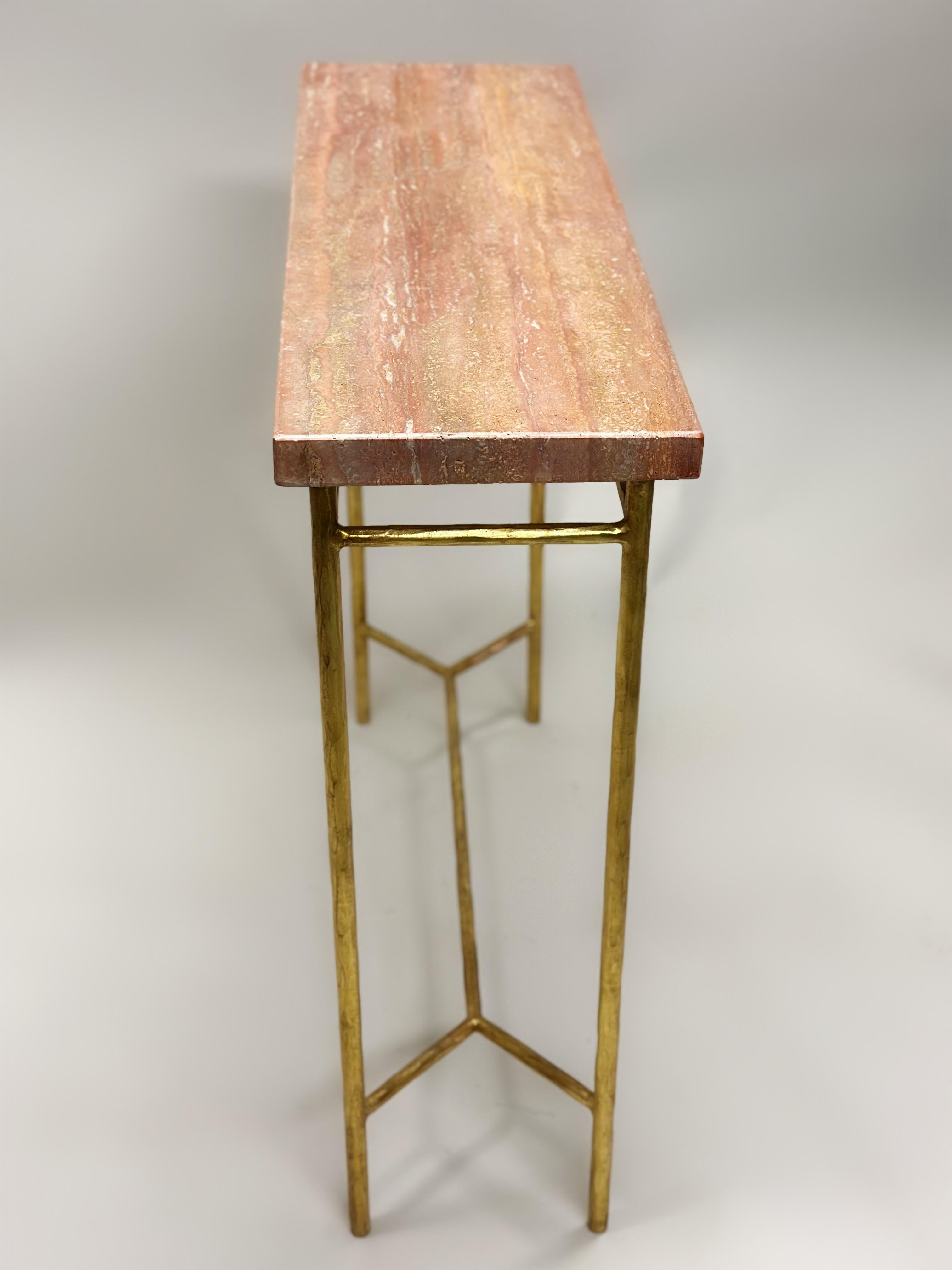 20ième siècle Consoles italiennes modernes néoclassiques en fer doré et cristal, Giovanni Banci & Hermes en vente