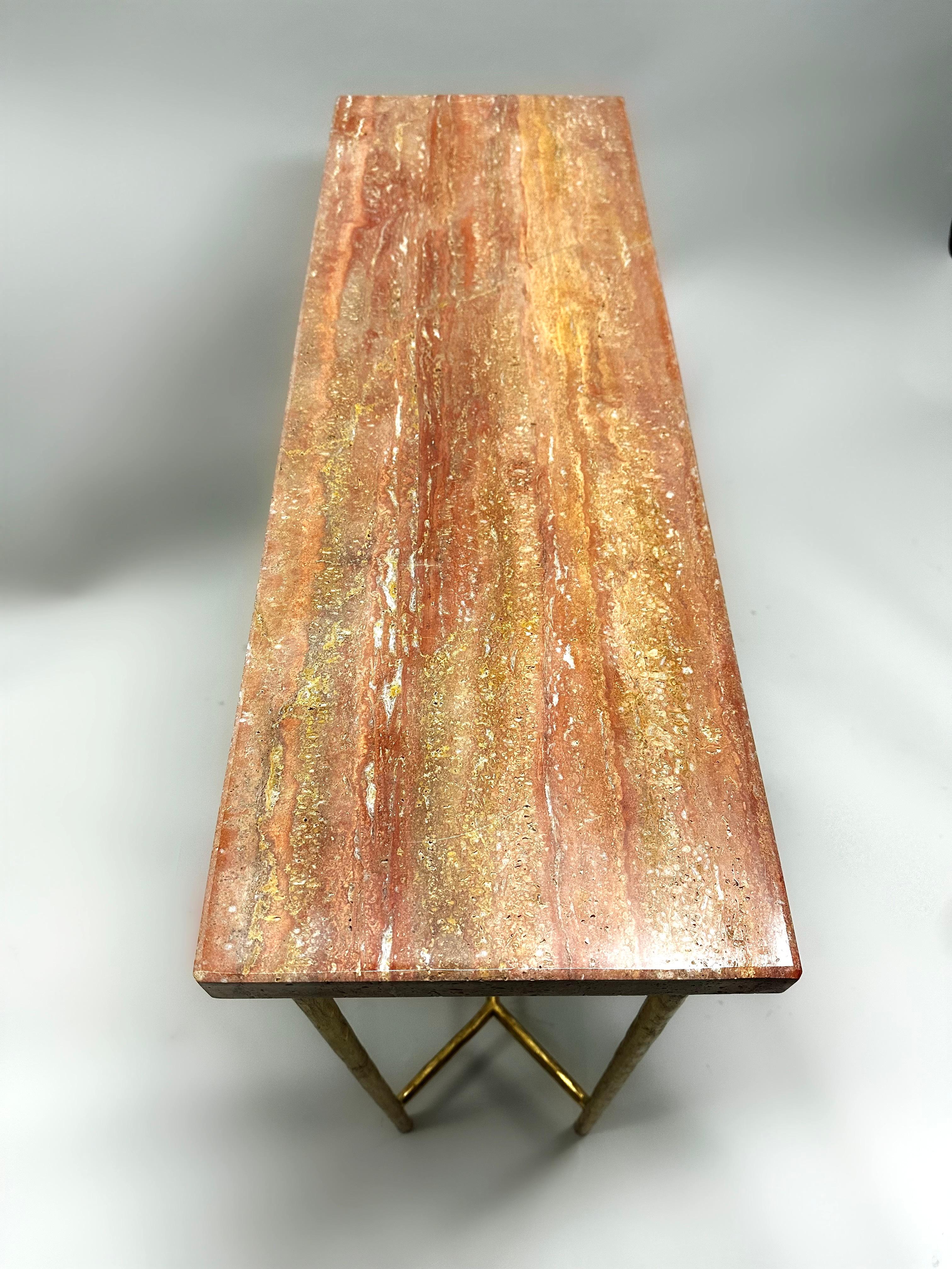 Cristal Consoles italiennes modernes néoclassiques en fer doré et cristal, Giovanni Banci & Hermes en vente