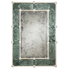 The Moderns Modern Neoclassical 18 Century Style Venetian /Murano Glass Mirror, Tosi