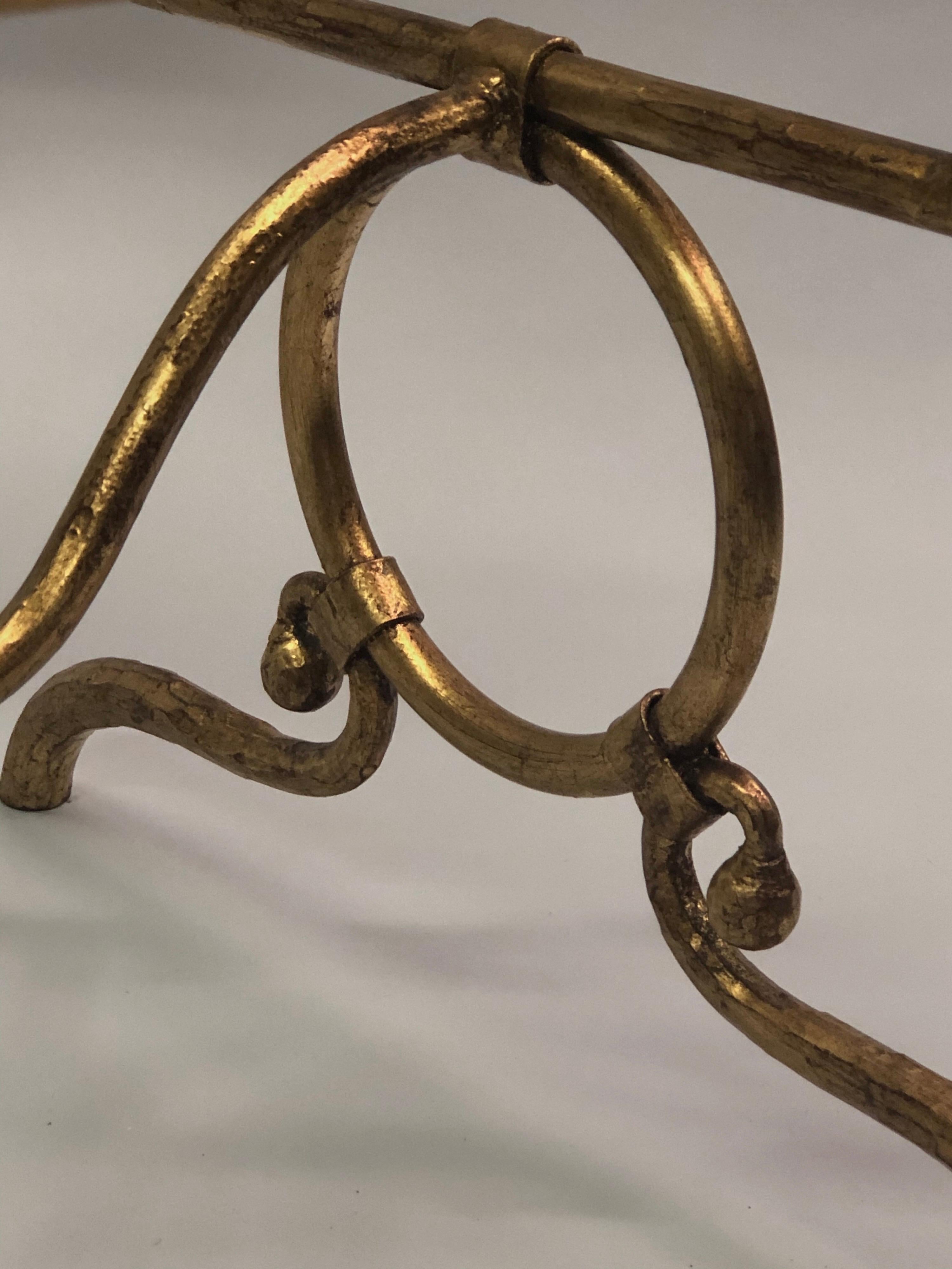 Table basse italienne moderne en fer doré par Giovanni Banci pour Hermès Bon état - En vente à New York, NY