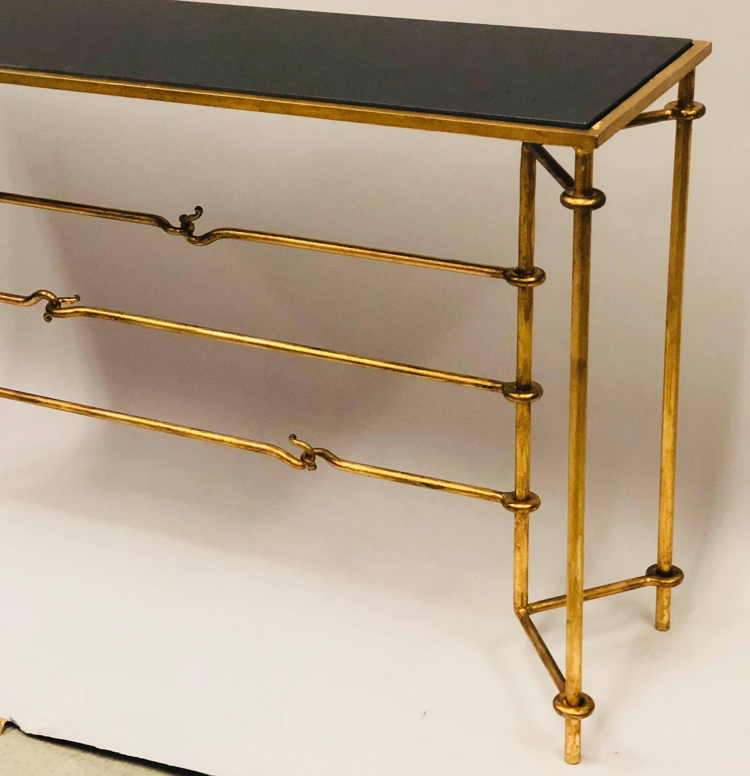 Italian Modern Neoclassical Gilt Iron Console by Giovanni Banci for Hermes In Good Condition In New York, NY