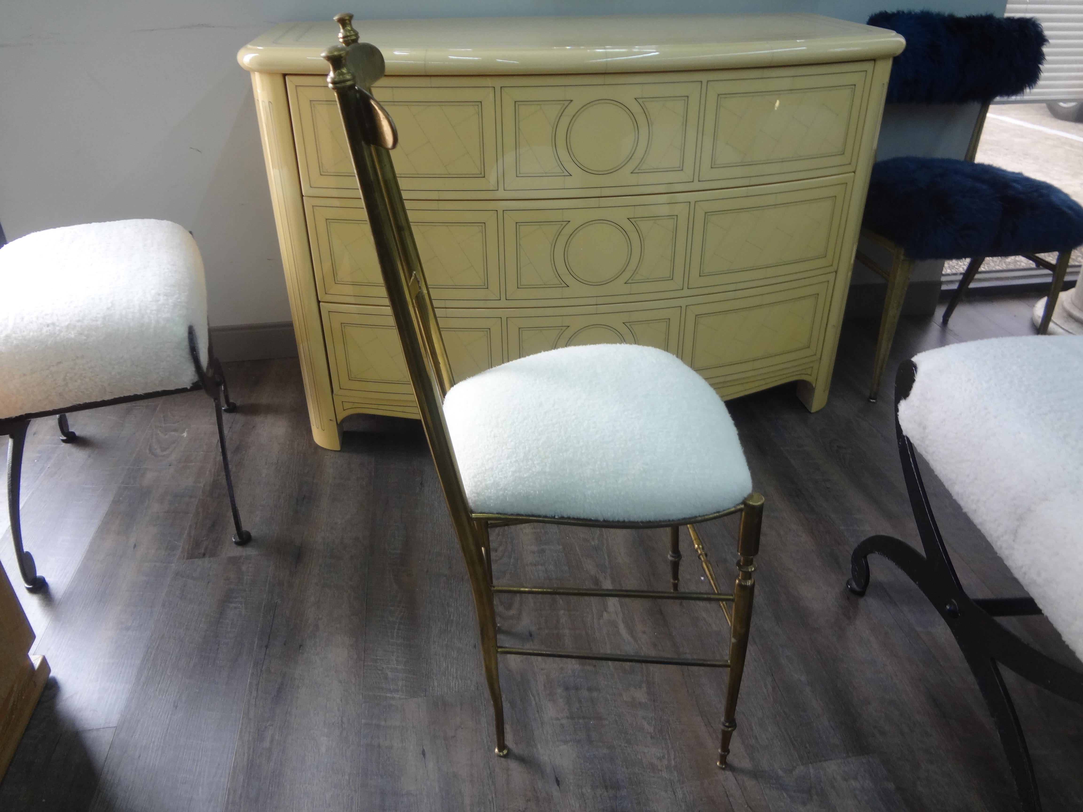 Italian Modern Neoclassical Style Brass Chiavari Chair For Sale 3