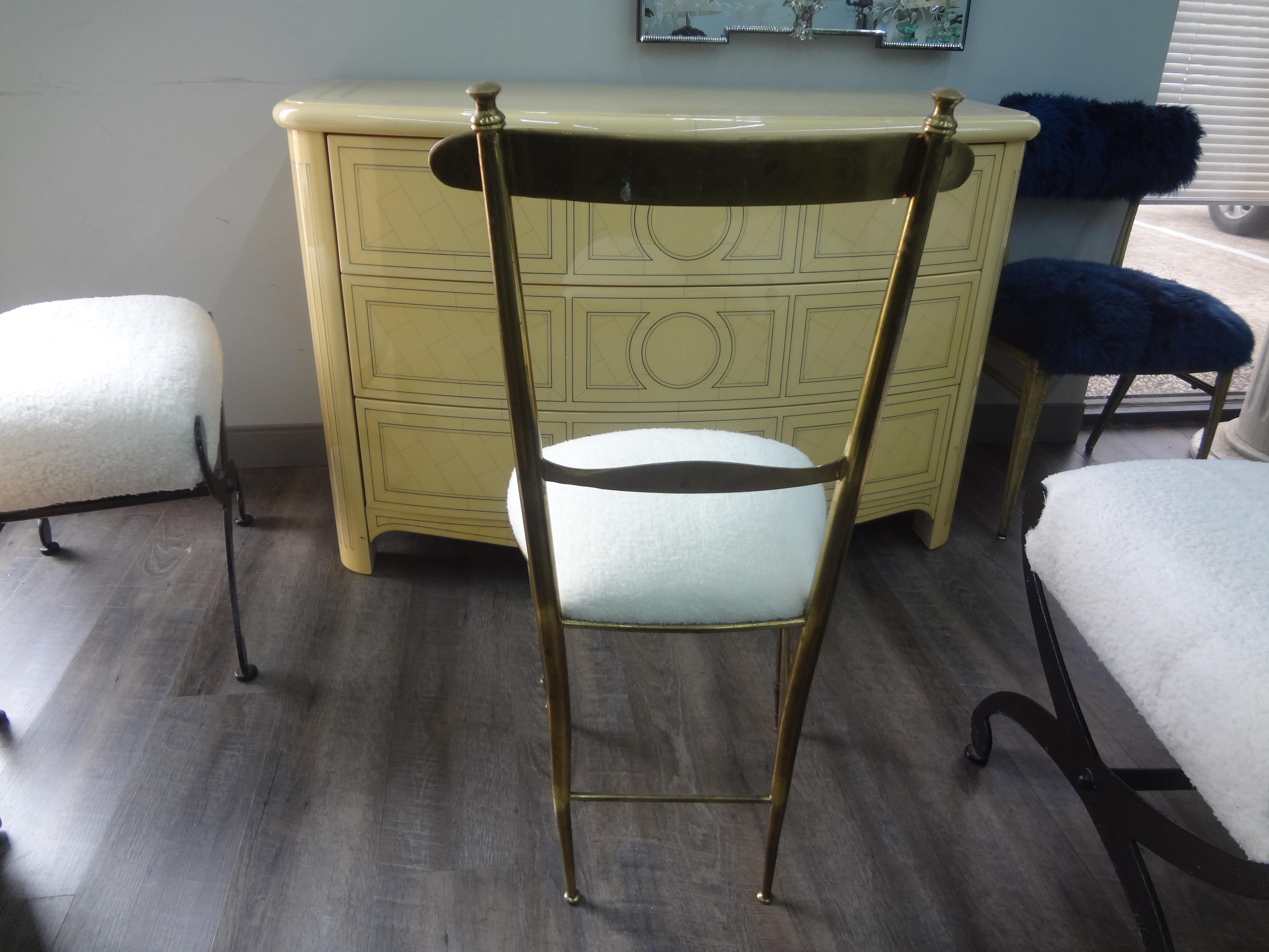 Italian Modern Neoclassical Style Brass Chiavari Chair For Sale 4