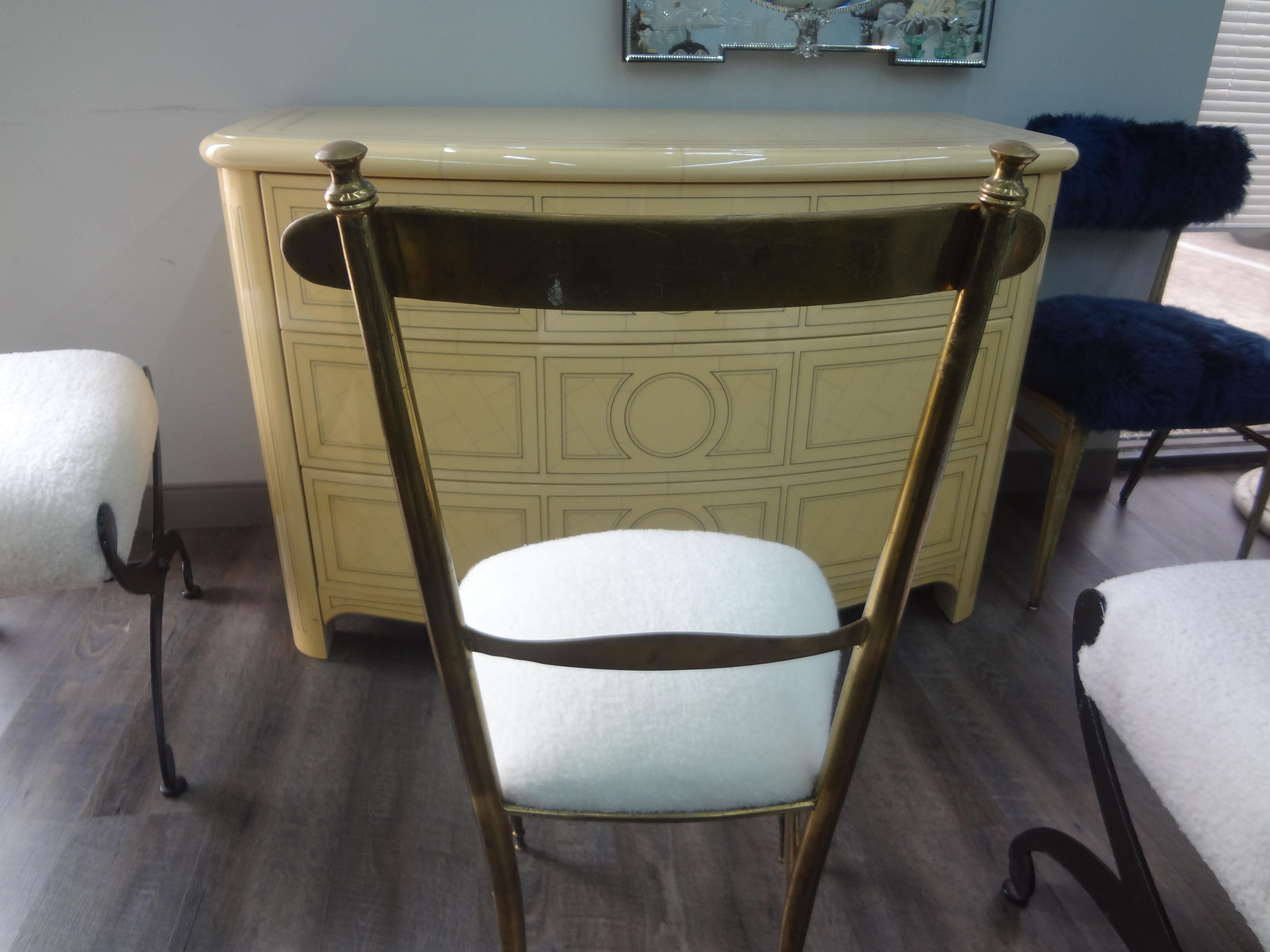 Italian Modern Neoclassical Style Brass Chiavari Chair For Sale 5