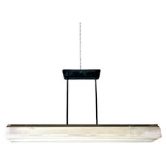 Retro Italian modern neon ceiling chandelier with black metal structure, 1980s