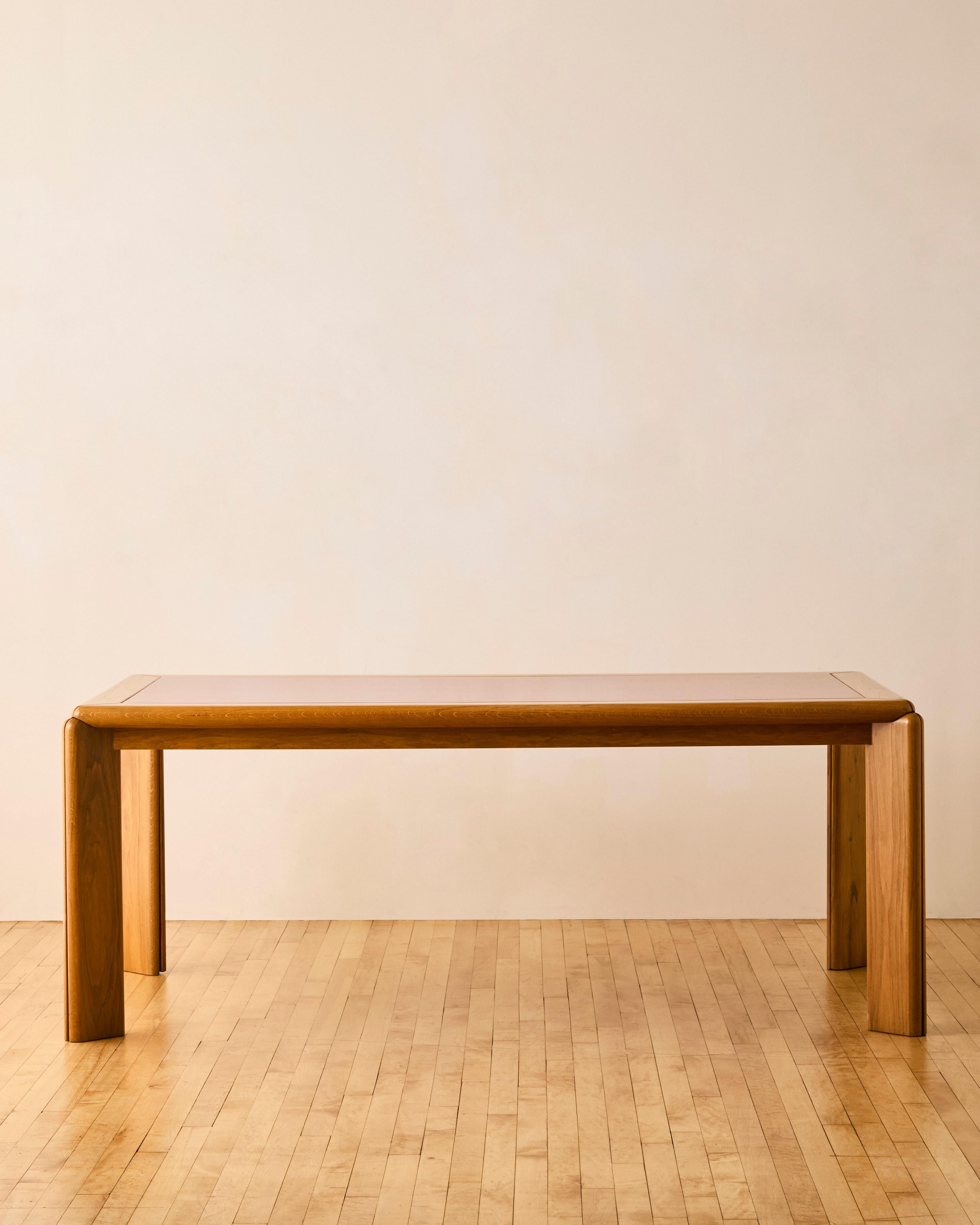 Italian Modern Oak and Red Enameled Dining Table By Hans Von Klier For Sale 4