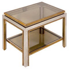 Italian Modern Occasional Table of Brass, Chrome, and Smoked Glass by Romeo Rega