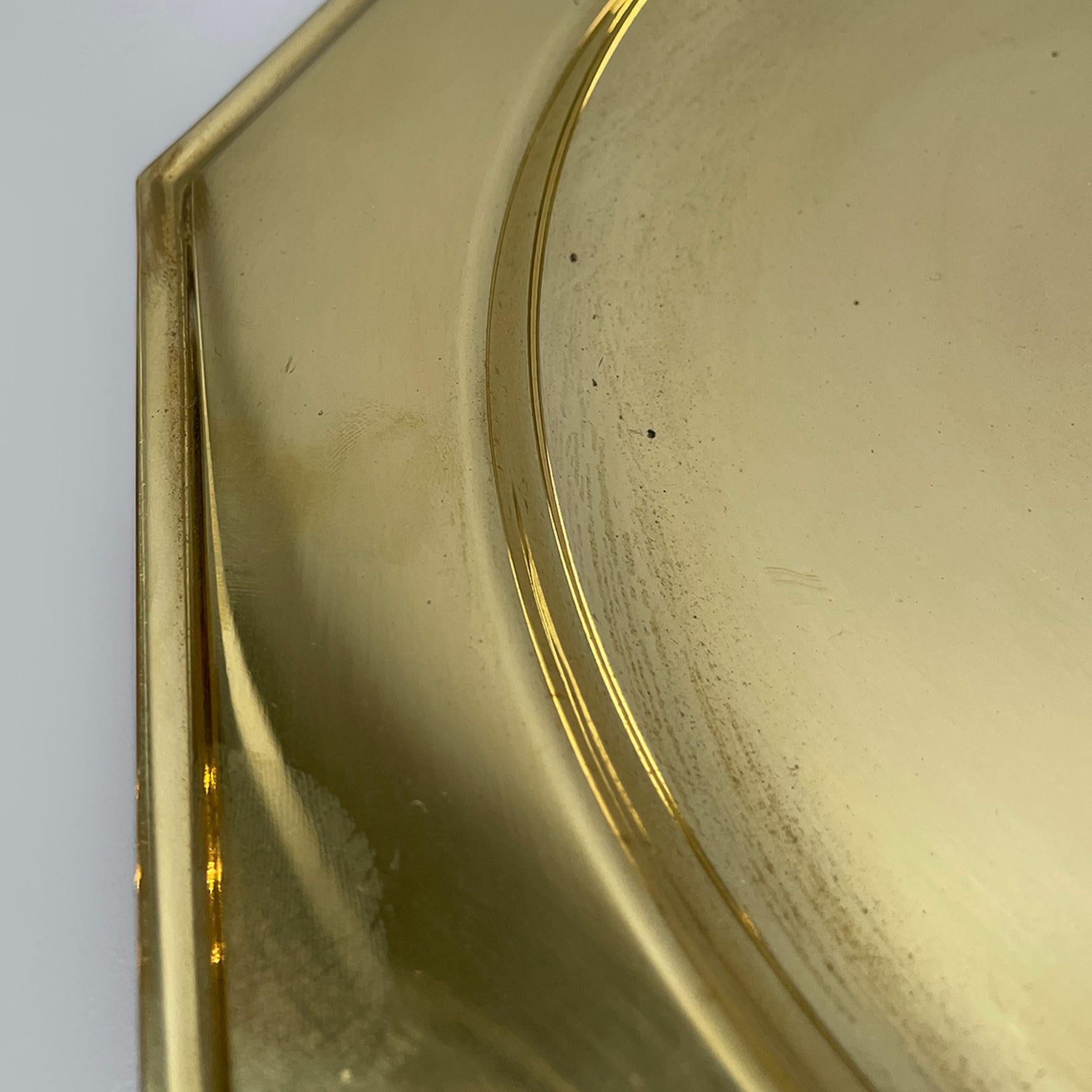 Late 20th Century Italian modern octagonal brass centerpiece, serving plates or tray, 1970s