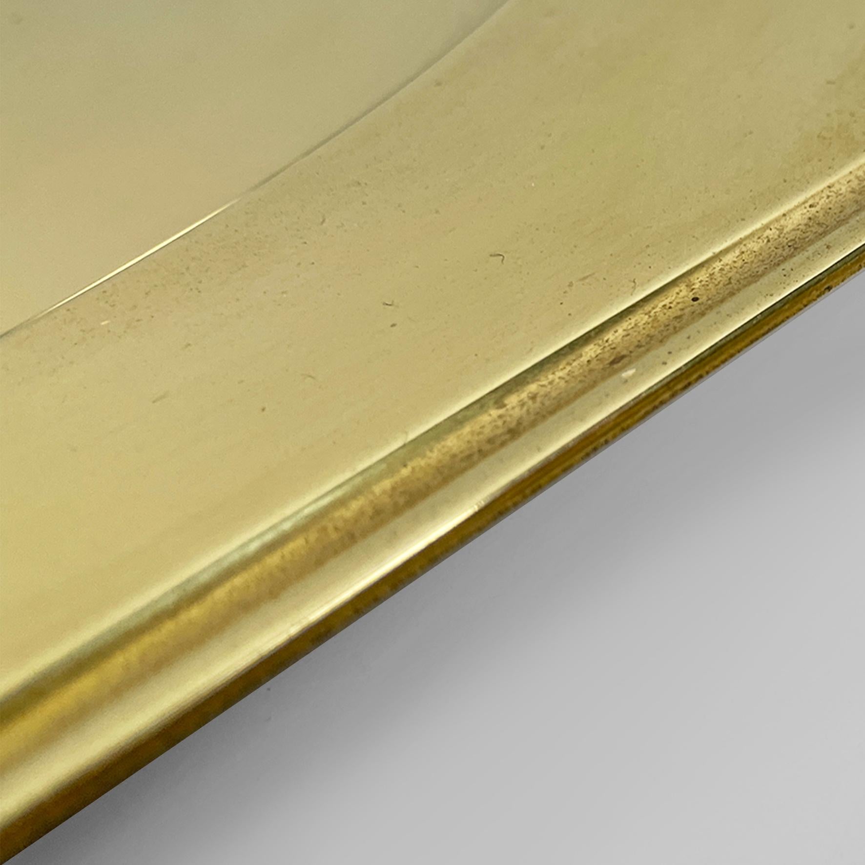 Italian modern octagonal brass centerpiece, serving plates or tray, 1970s 1