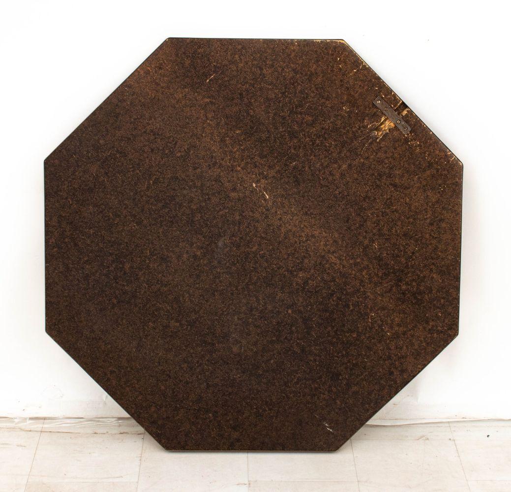 Moderne Miroir octogonal moderne italien en laiton, années 1950 en vente