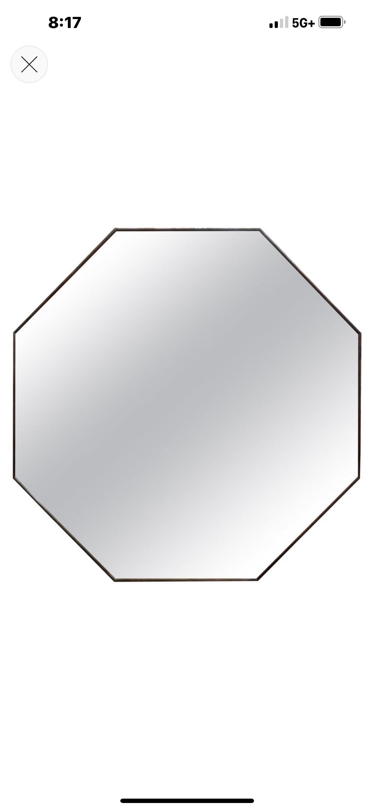 Specchio ottagonale moderno italiano in ottone in vendita 4