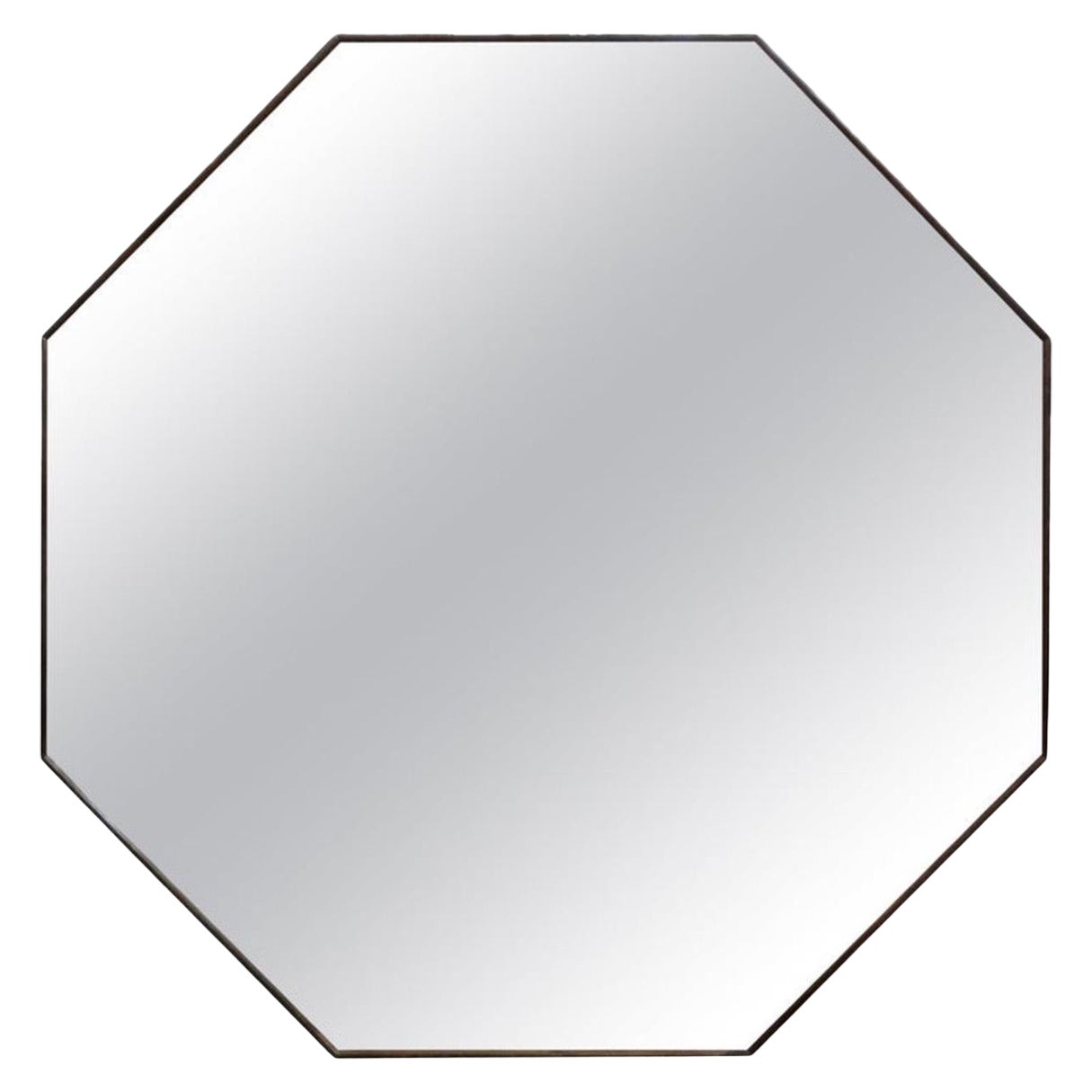Miroir octogonal moderne italien en laiton