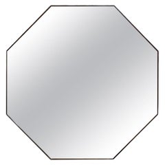 Miroir octogonal moderne italien en laiton