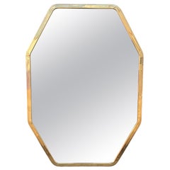 Miroir octogonal moderne italien en laiton