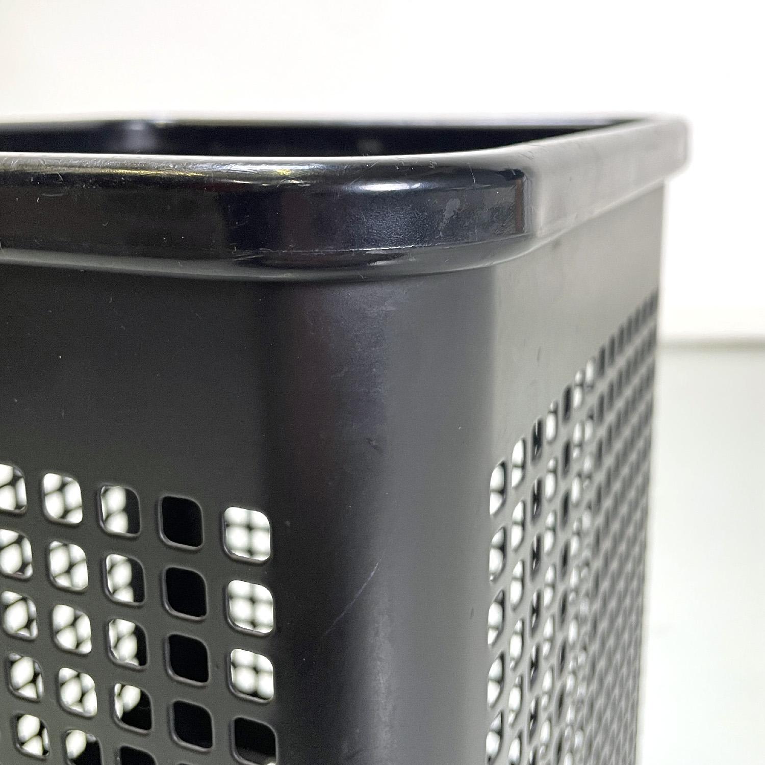 Italian modern office bins in black metal and plastic by Neolt, 1980s For Sale 2