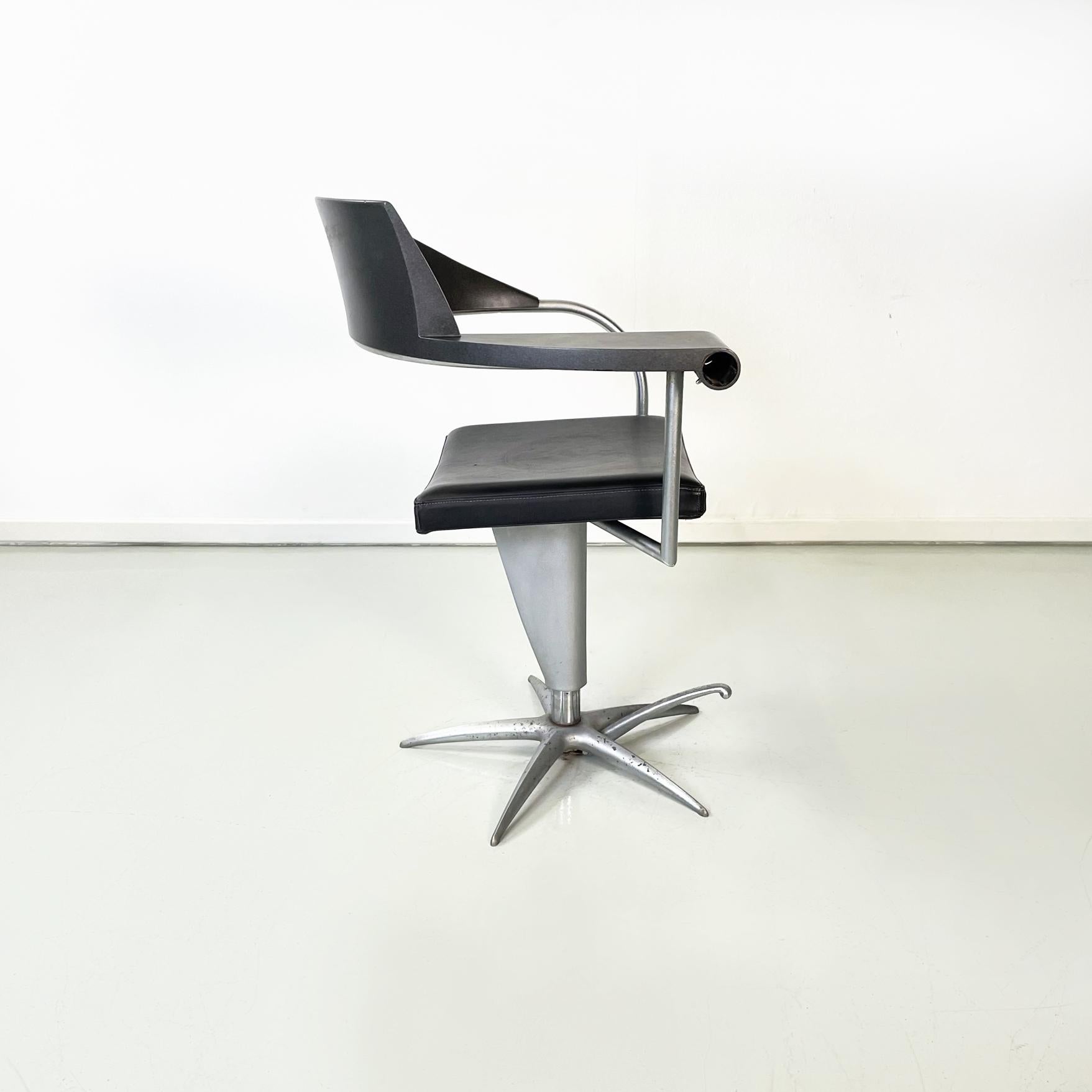 Italian Modern Office Techno Barber Chair by Philippe Starck Maleletti, 1990s In Good Condition In MIlano, IT