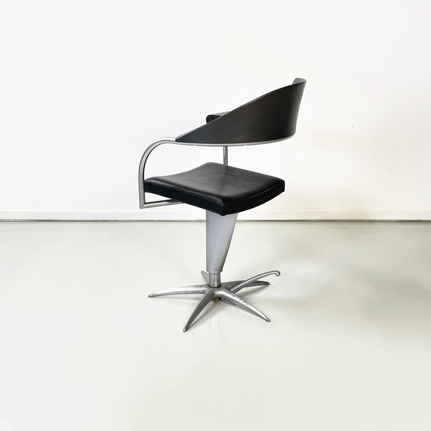Metal Italian Modern Office Techno Barber Chair by Philippe Starck Maleletti, 1990s