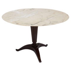 Italian Onyx and Walnut Dining Table by Paolo Buffa, Mid-1900s