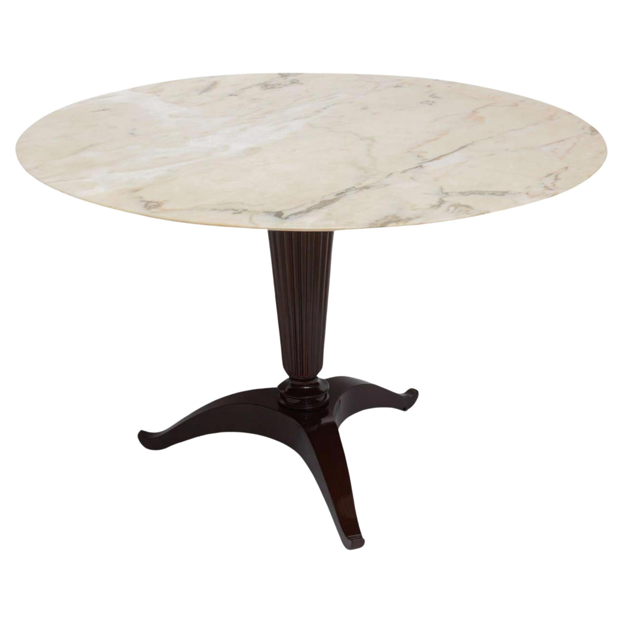 Mesa de centro o de comedor moderna italiana de ónice y nogal de Paolo Buffa