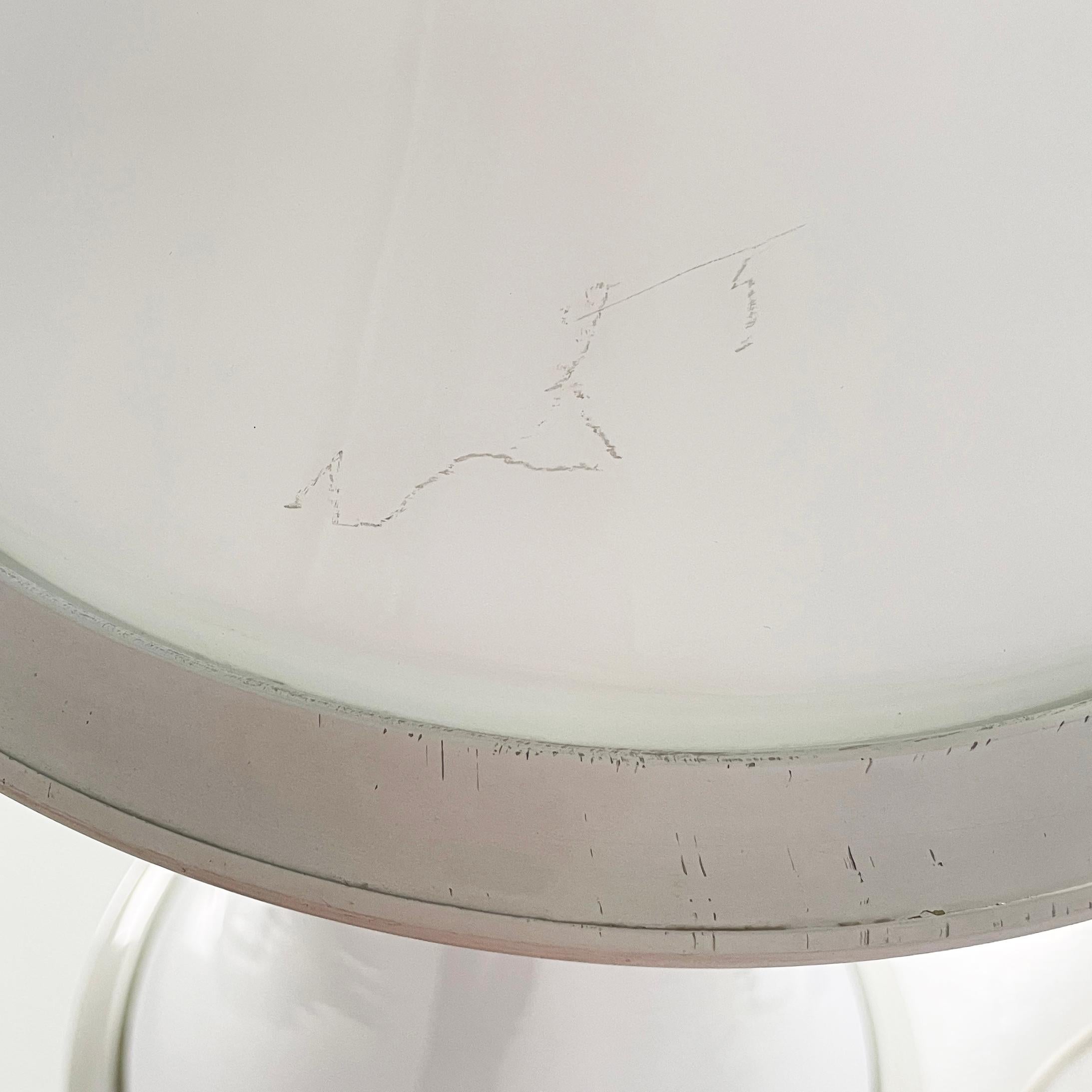 Lámpara de pie italiana moderna de cristal opalino Bambú de Enrico Tronconi, años 80 en venta 5