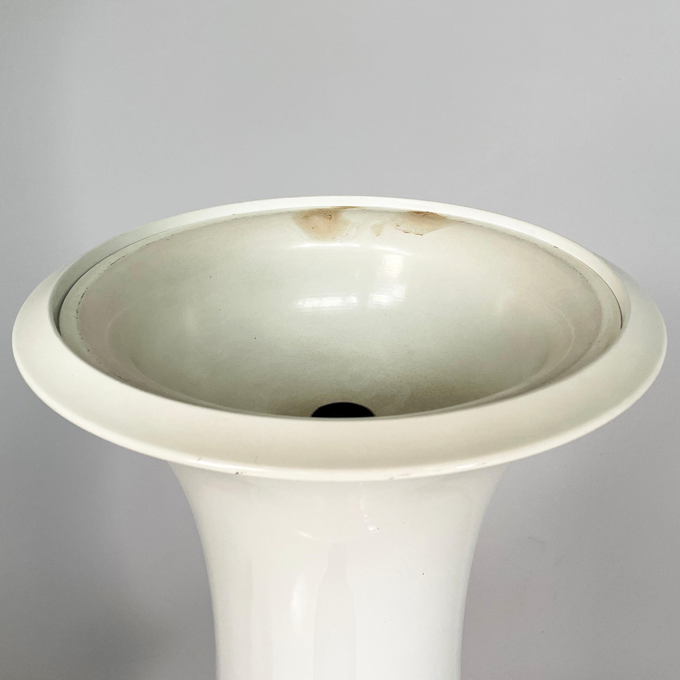 Lámpara de pie italiana moderna de cristal opalino Bambú de Enrico Tronconi, años 80 en venta 7