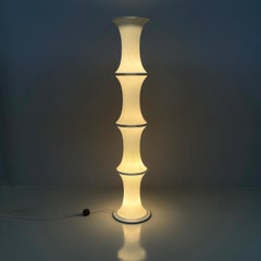 Italian modern Opaline glass floor lamp Bamboo by Enrico Tronconi, 1980s