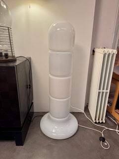 Italian Modern Opaline Glass Zea Floor Lamp by Salocchi for Lumenform, 1970s