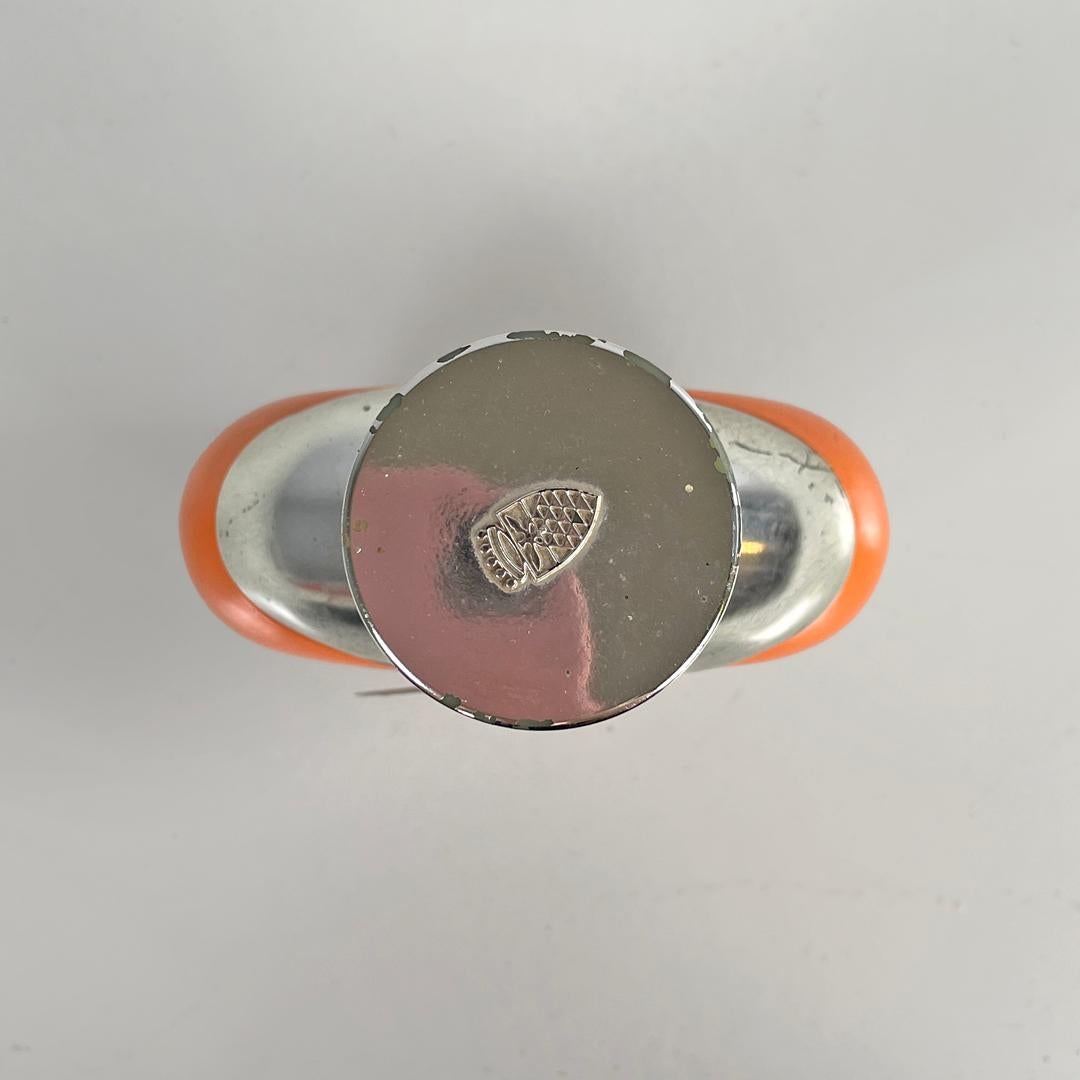 Italian modern orange and silver bottle Cremidea Amaretto by F.lli Beccaro 1970s 3