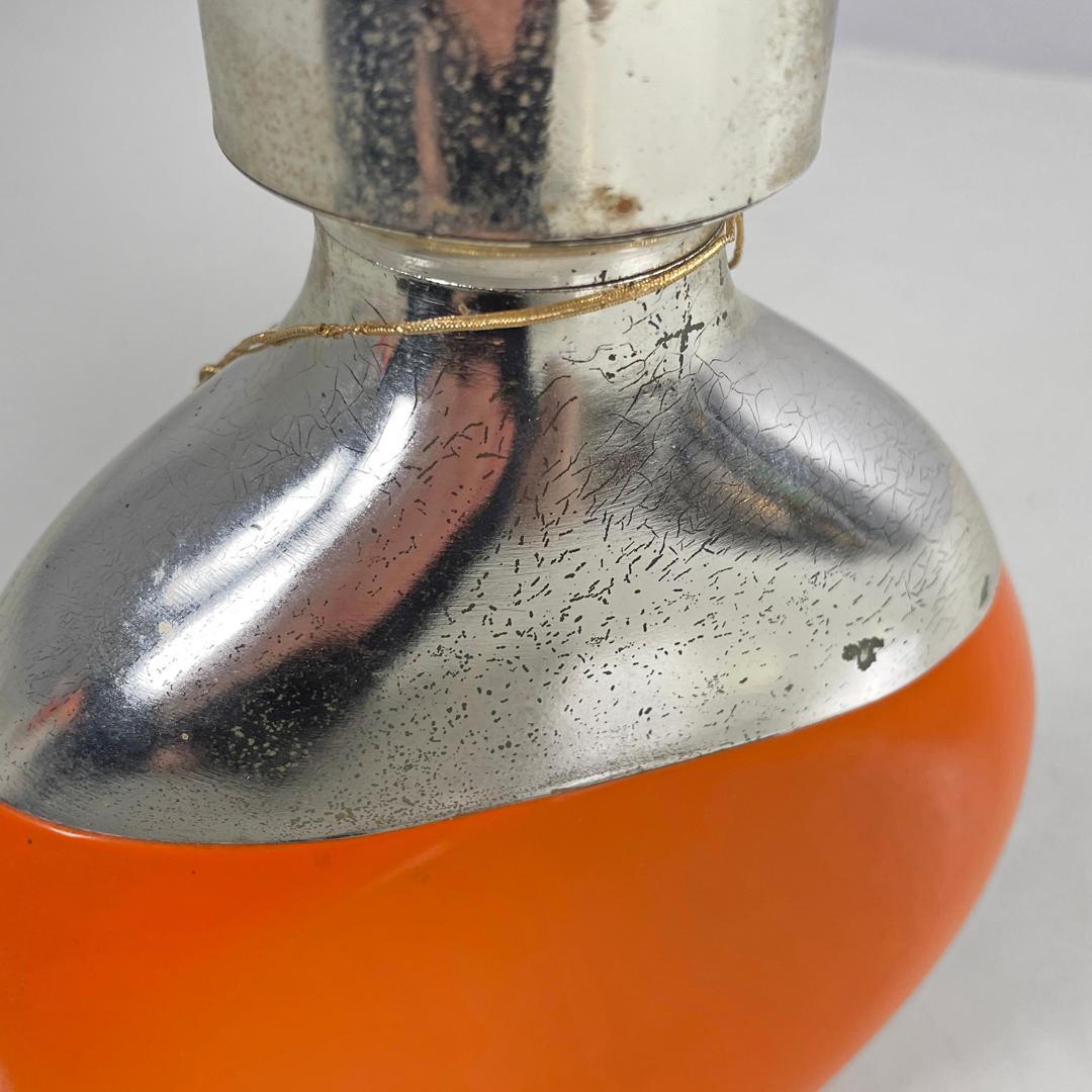 Italian modern orange and silver bottle Cremidea Amaretto by F.lli Beccaro 1970s 7
