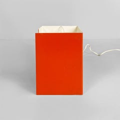 Italian modern orange and white sheet metal table lamp, 1970s