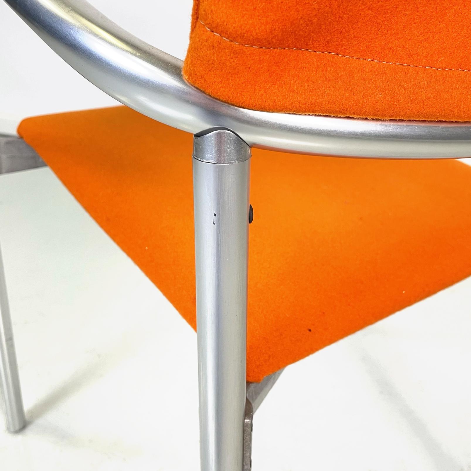 Italian Modern Orange Fabric Chairs Mod, Breeze by Bartoli for Segis, 1980s For Sale 6