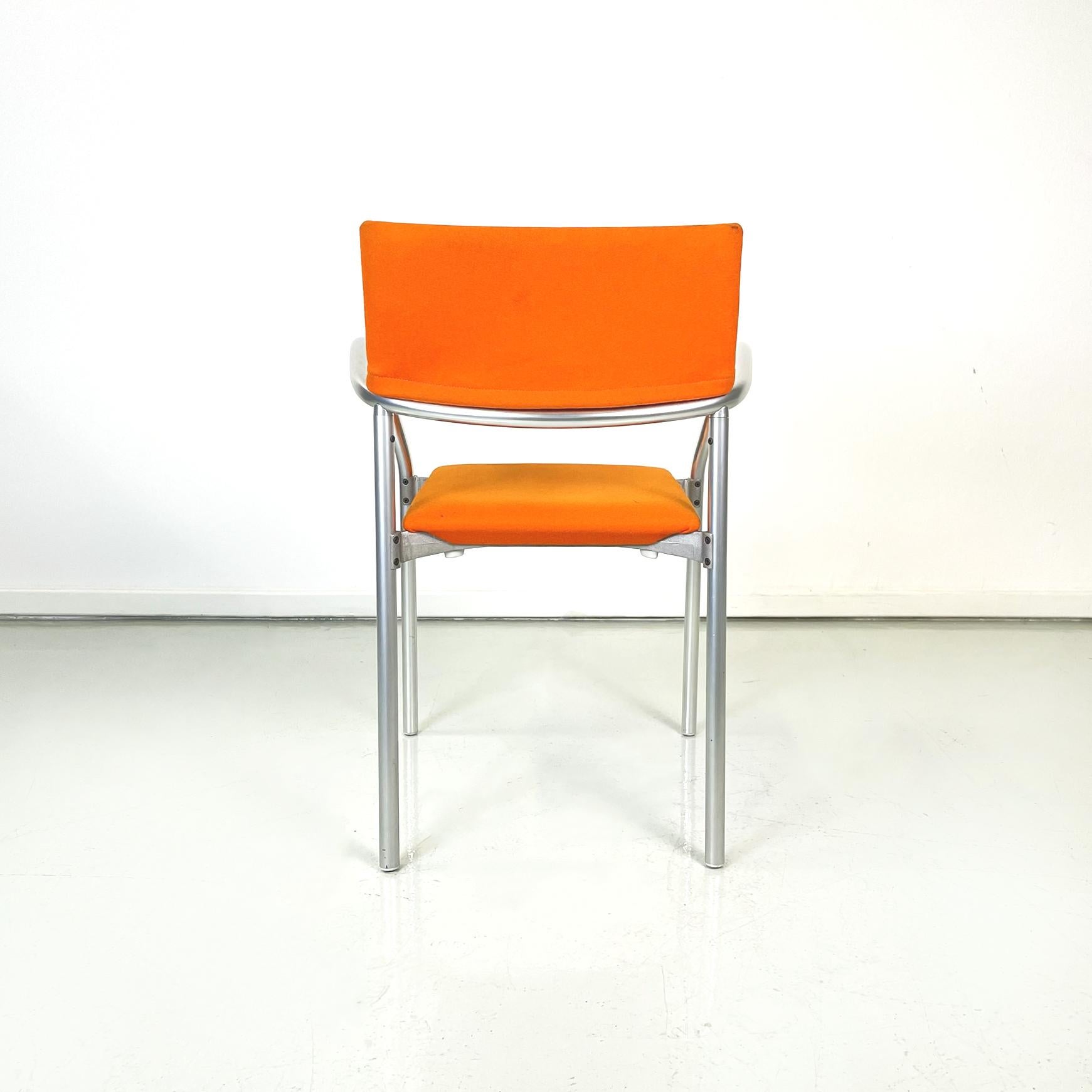 Italian Modern Orange Fabric Chairs Mod, Breeze by Bartoli for Segis, 1980s For Sale 1