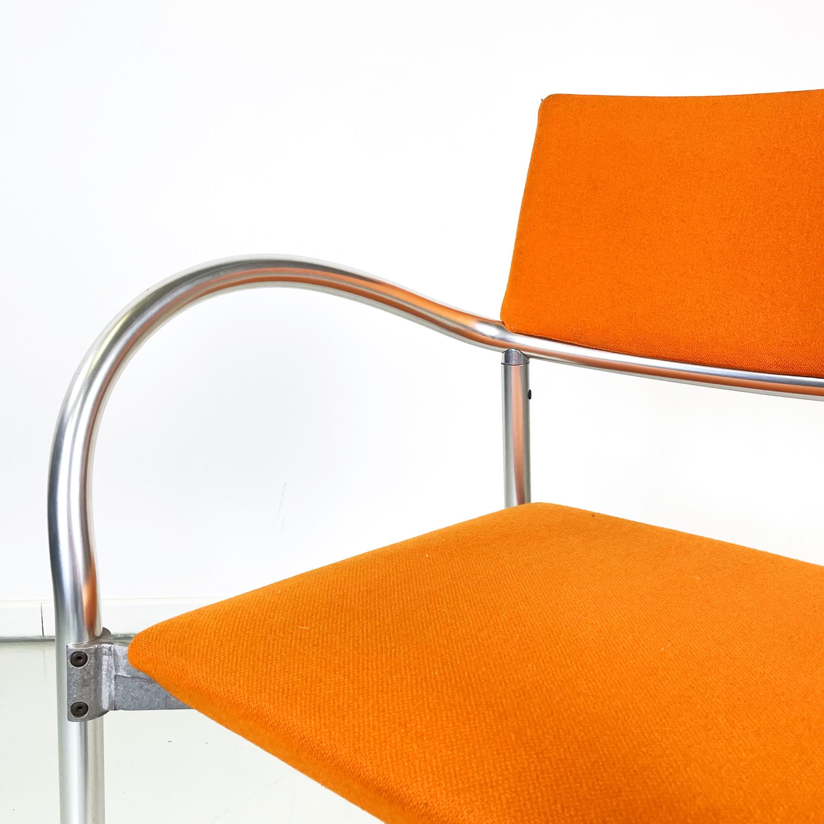 Italian Modern Orange Fabric Chairs Mod, Breeze by Bartoli for Segis, 1980s For Sale 3
