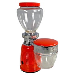Italian modern orange plastic coffee grinder Quick Mill by Ombre Italia, 1970s
