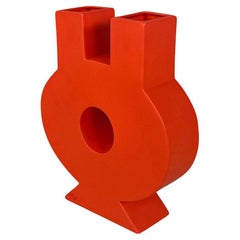 Italian modern orange red sculpture vase by Florio Paccagnella, 2023