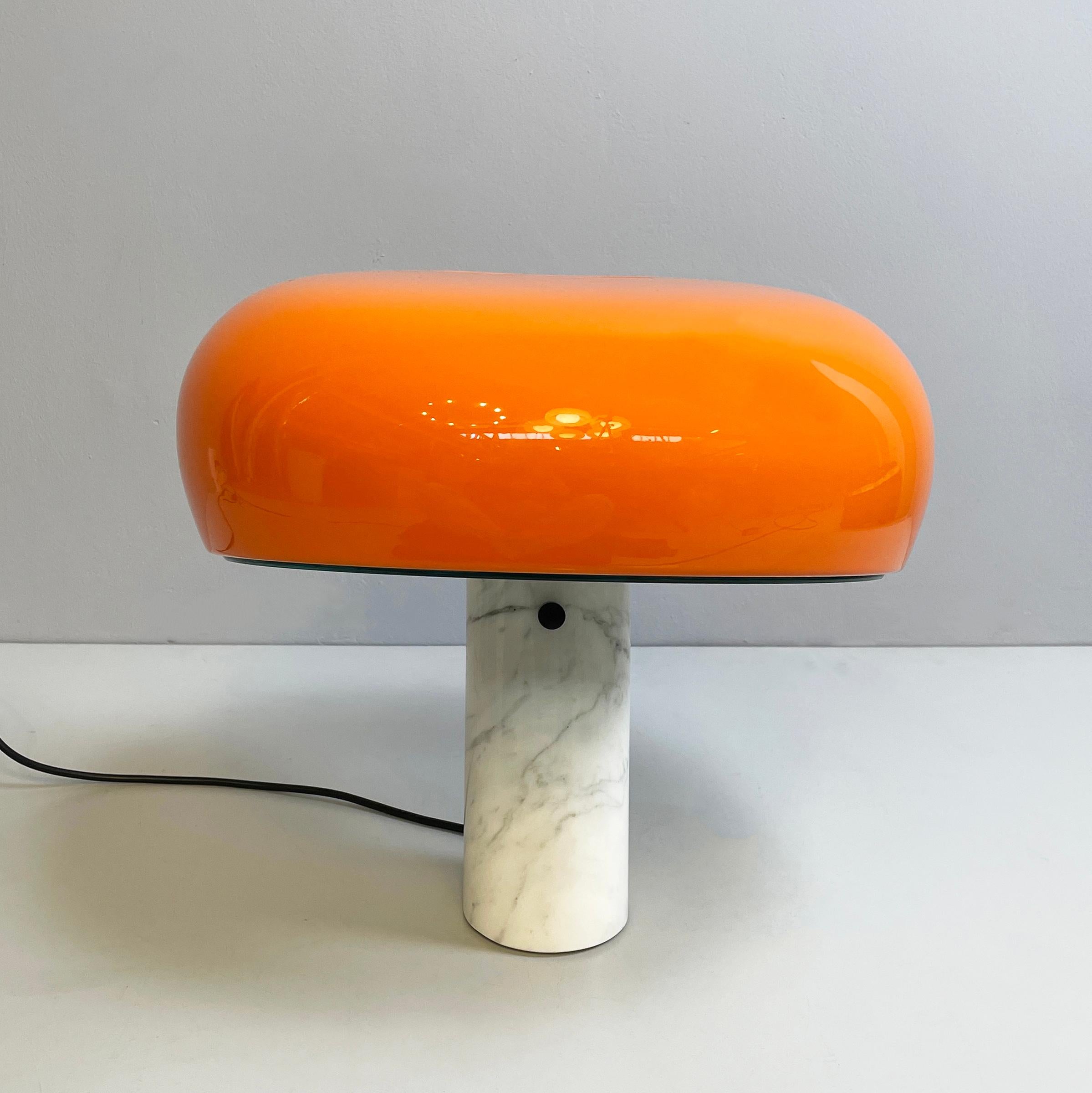 Contemporary Italian modern orange table lamp Snoopy by Castiglioni brothers for Flos, 2020